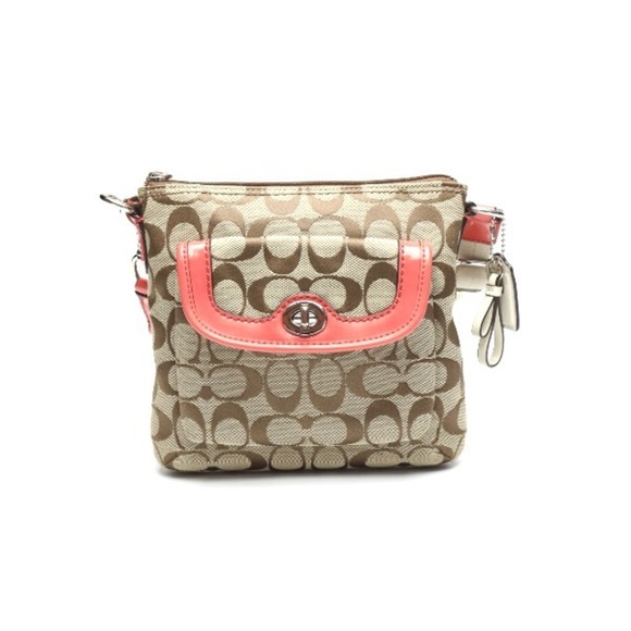 COACH Crossbody Signature Coach Brown x Pink Shoulder Bag,All Products : American Fashion Style Bags On Sale